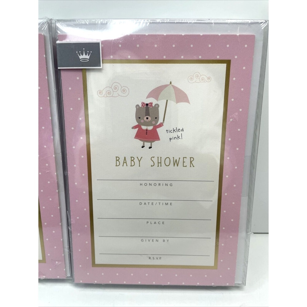 Hallmark Cares Girl Baby Shower Invitations w/Envelopes 2 Pkgs Of 10 (20 Total) - Picture 2 of 4
